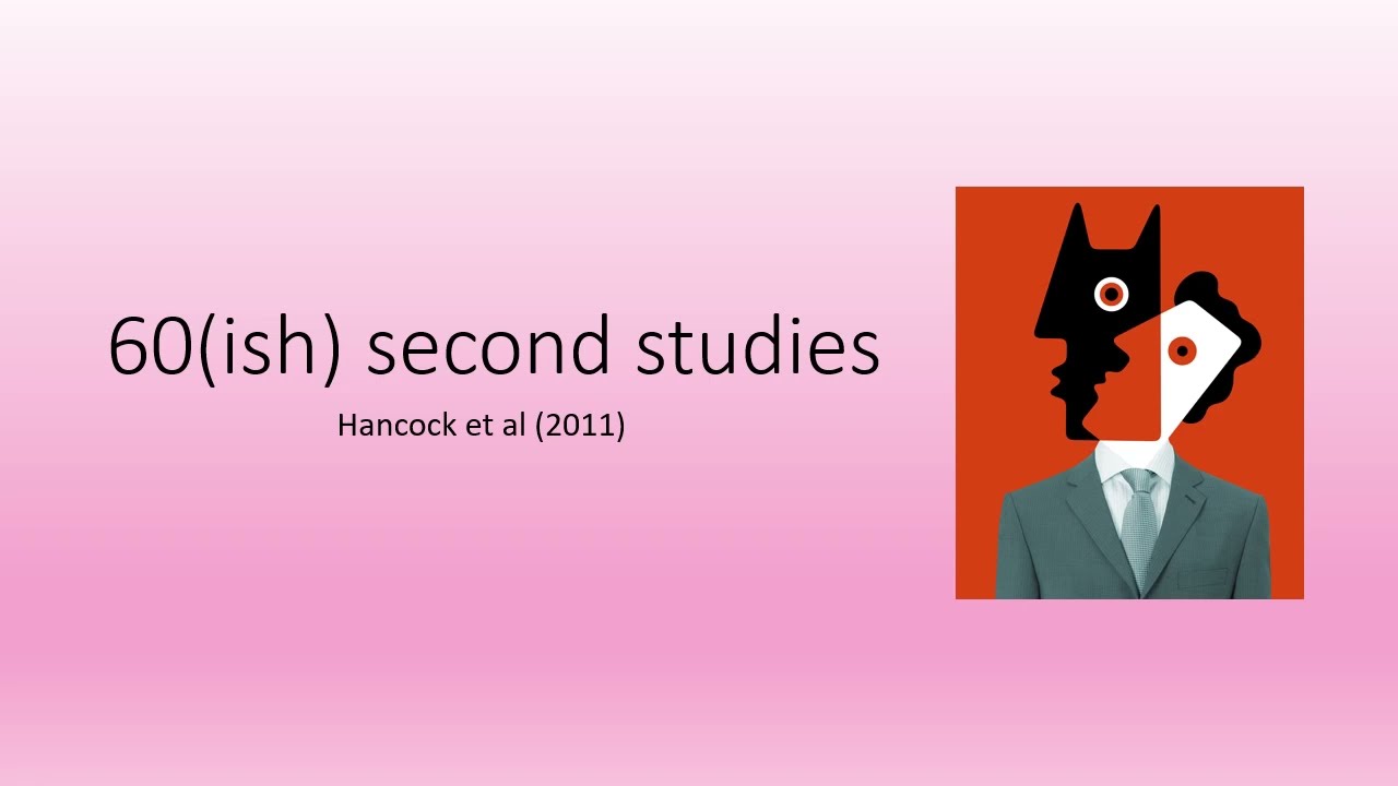 60 (ish) Second Studies - Hancock et al (2011) - OCR A Level Psychology Component 2 Revision