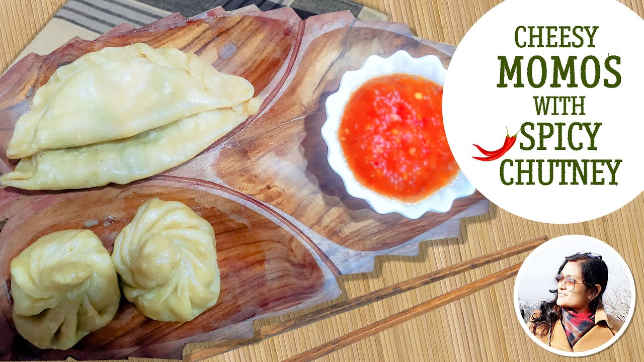 Veg cheese momos | Cheese corn momos recipe in hindi | Momos spicy chutney | sweet corn momos