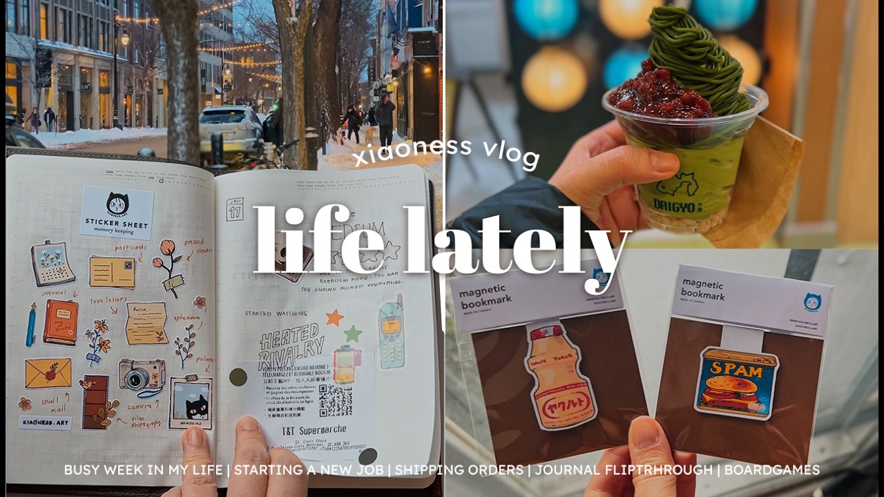 journal, books, videogames ✿ new job ✿ shipping orders ✿ winter week in my life in montreal