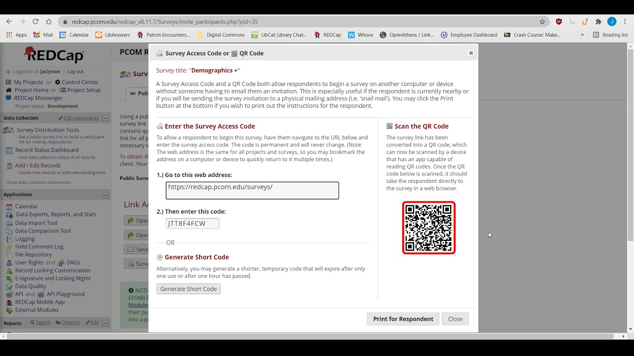 REDCap Tutorial Video 5: Surveys and Survey Responses