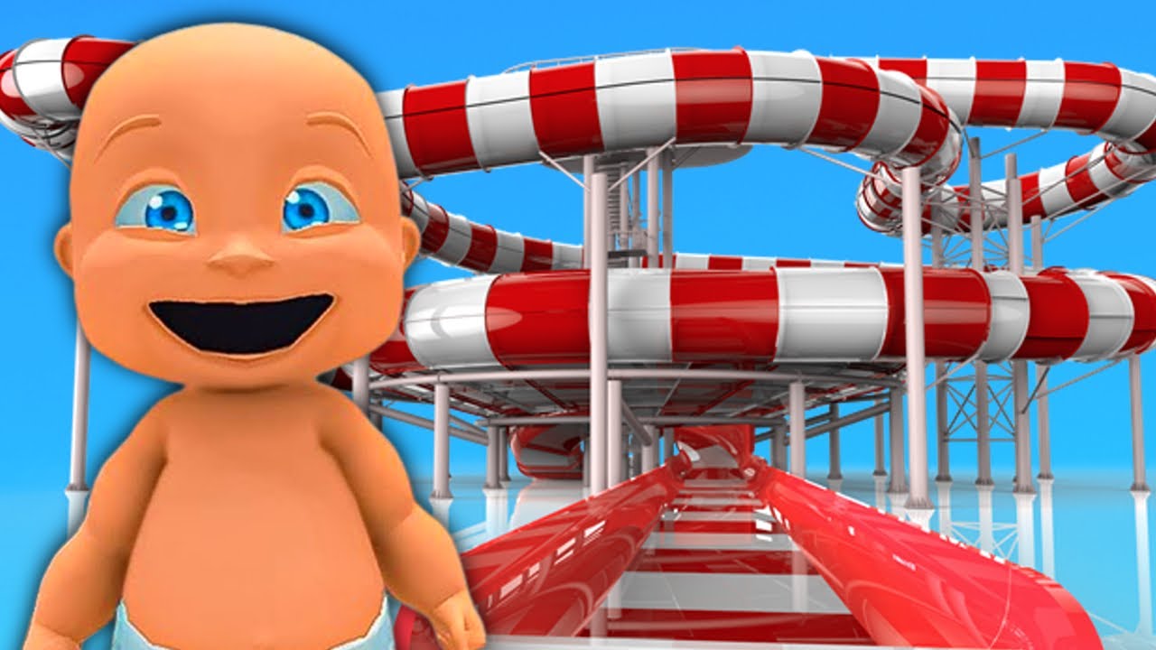 Baby Goes On WATER SLIDE!