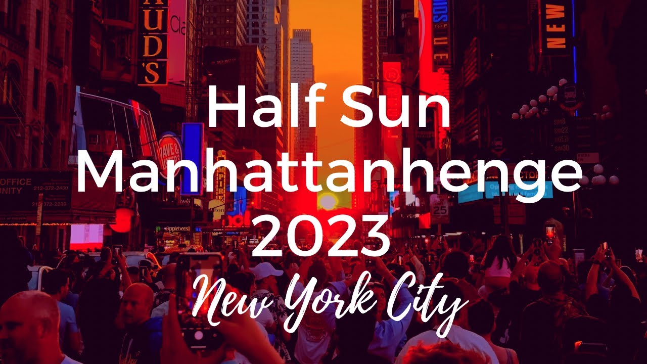 Half Sun Manhattanhenge in New York City May 29, 2023