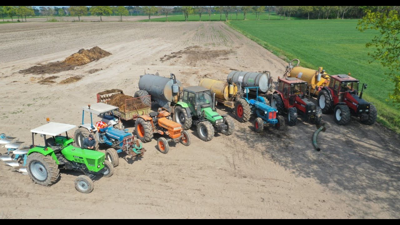 Voorjaarswerkzaamheden met oldtimers | SOUND | Ford | Deutz | Valmet | Mest rijden | Ploegen |