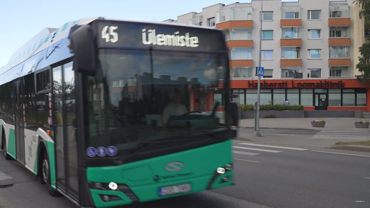 Estonia, Tallinn, bus 45 rid from Öismae Tee to Vabaduse väljak