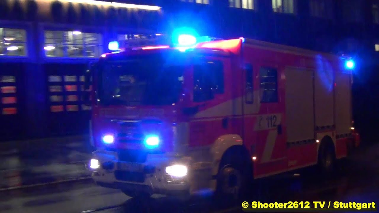 NEUES HLF-B BF Stuttgart erstmalig bei Alarmausfahrt