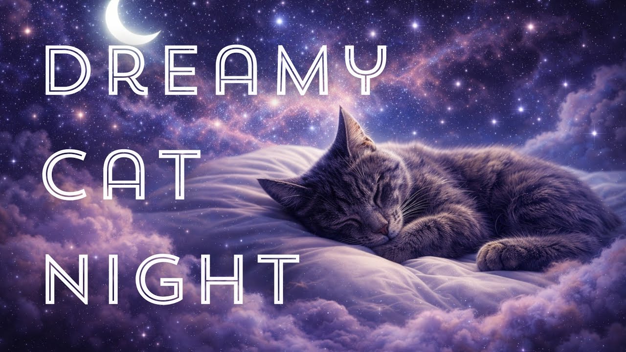 Dreamy Cat Night 🌙 Deep Sleep Music | Calm Space Ambience for Relaxing & Insomnia Relief