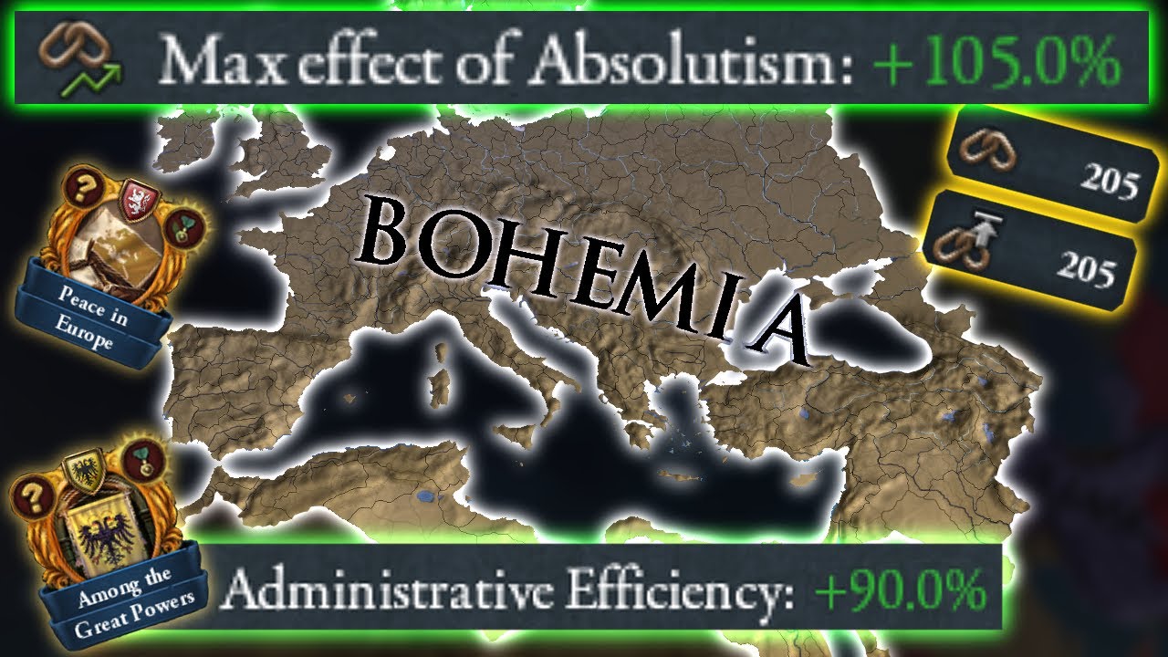 Bohemia WORLD CONQUEST Using +205% Absolutism