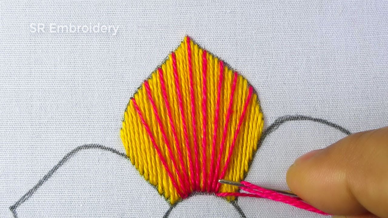 Hand Embroidery Flower Design Needlepoint Art Flower Embroidery Pattern Easy Flower Stitch Tutorial