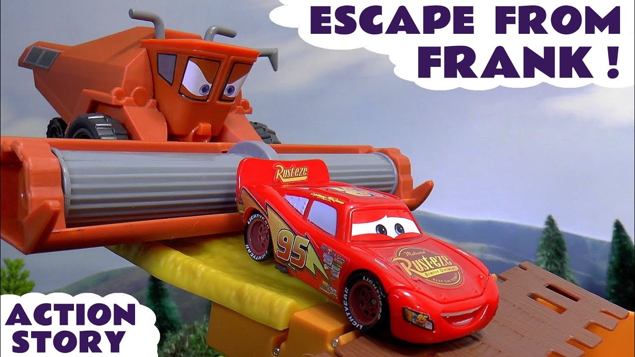 Lightning McQueen and Mater Try Tractor Tipping and Escape from Frank