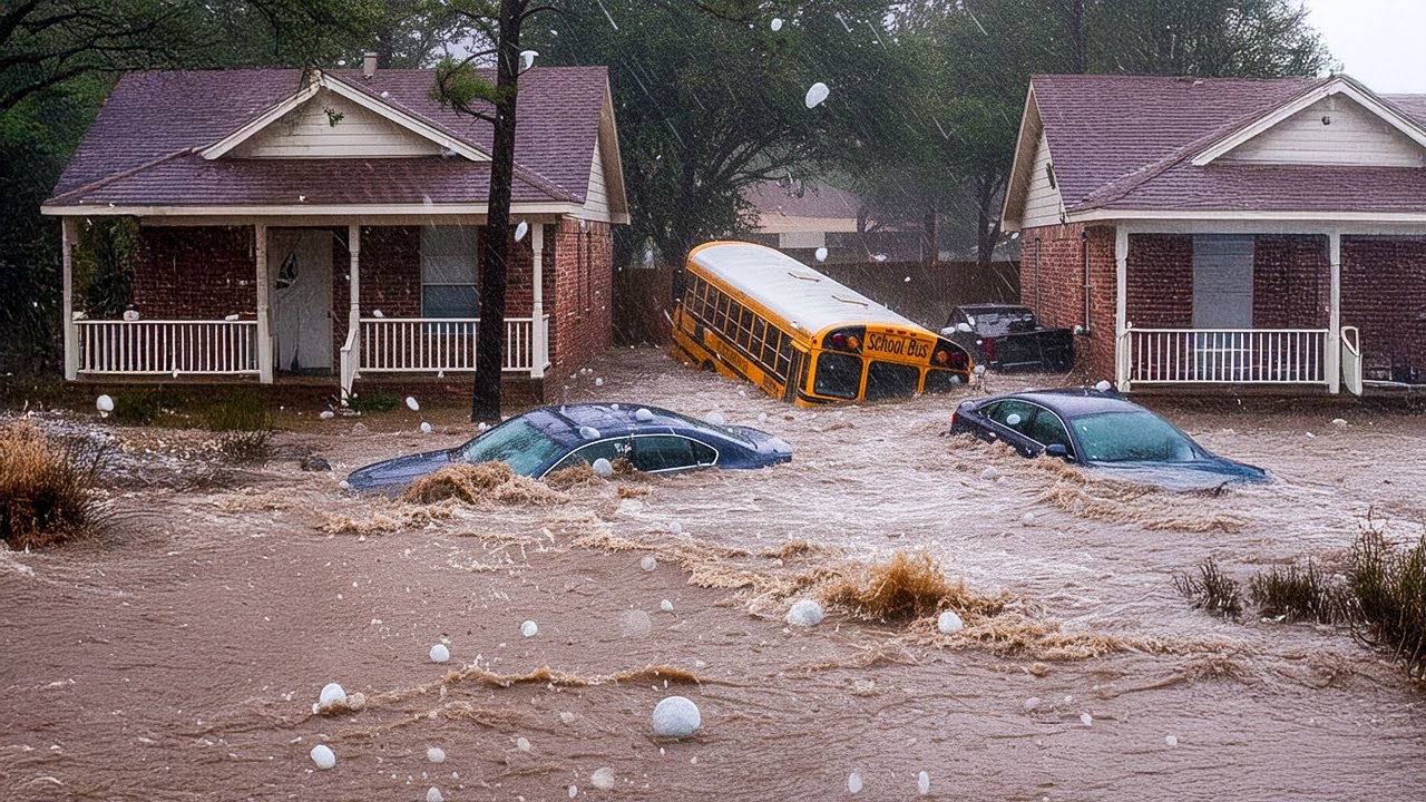 Chaos in Texas Today! Brutal Hail Storm Damaged Homes & Cars