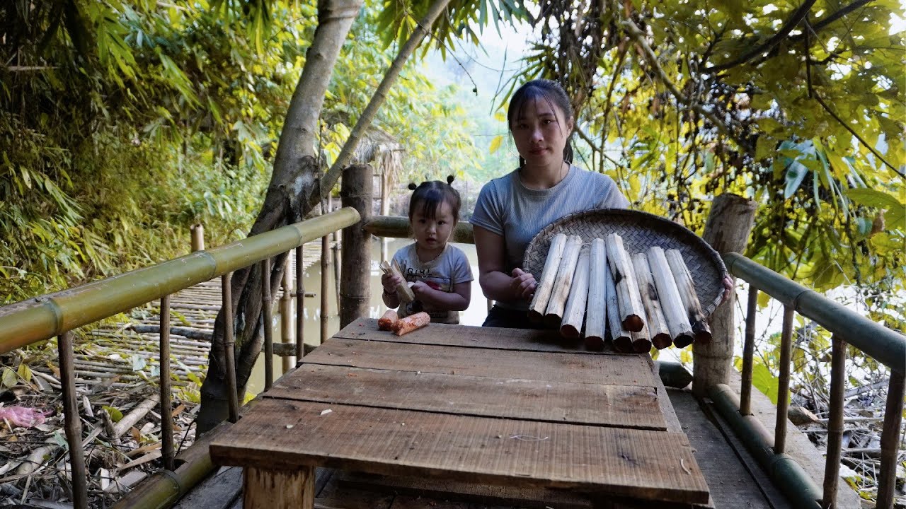 How to Make Bamboo Tube Rice from Red Gac Fruit - Traditional Recipe, for Sale at the Market