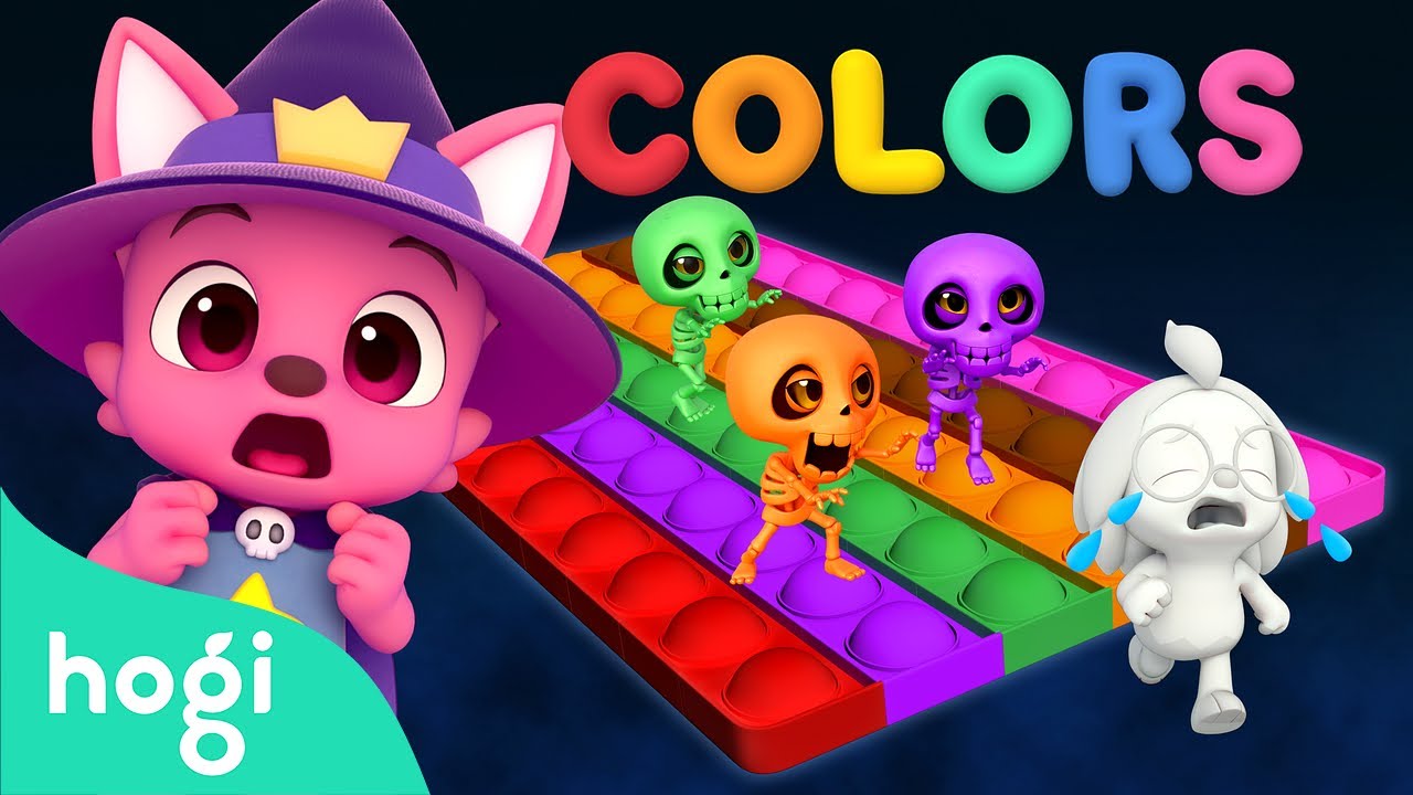 Learn Colors with Spooky Skeleton Pop It｜Halloween Colors 🎃｜Hogi Halloween