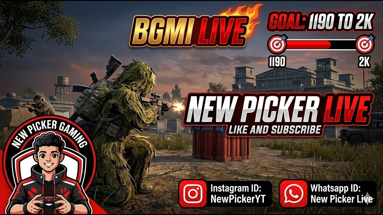 963 🔴 Live Bgmi Game play play Road To 2K 🎯 #newpickerlive #bgmilive #livestreaming