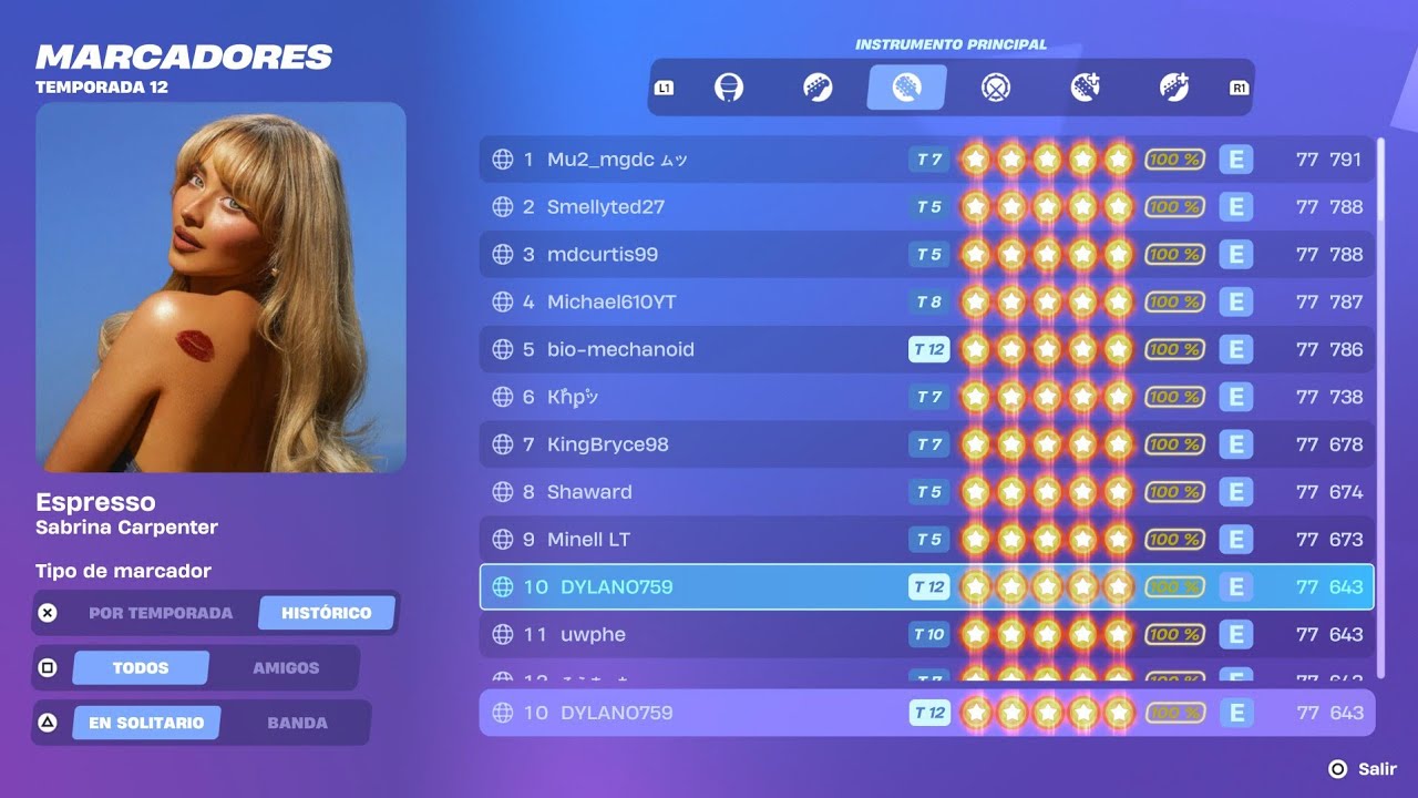 Fortnite Festival [Espresso] Principal 100% Todo Perfecto