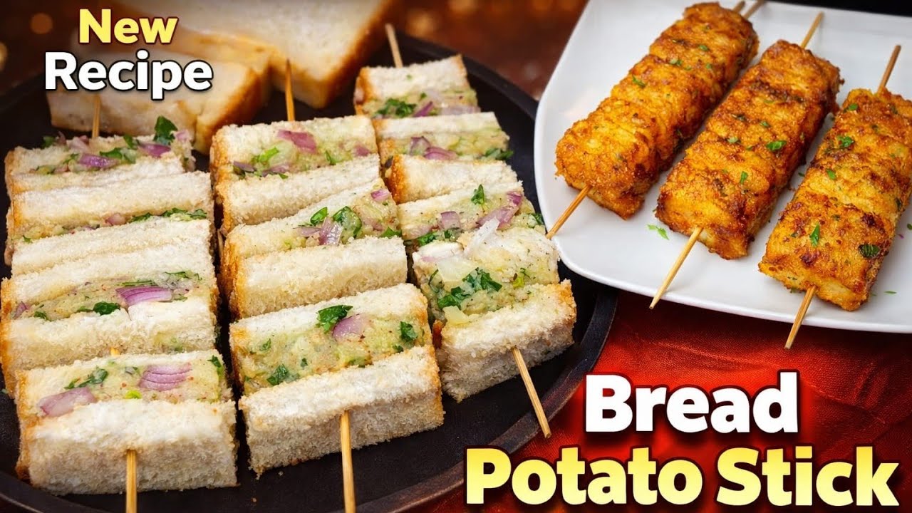 Bread and potato Stick Sandwich🔥/New Recipe/Easy Snacks Recipe/Crispy Bread Recipe/@StepbystepStove 