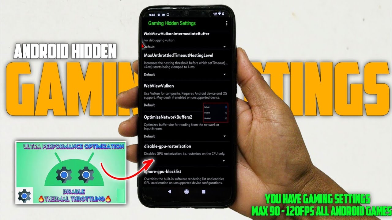 ANDROID HIDDEN GAMING SETTINGS : Optimize Low End Android Device With System Web View + 120FPS !