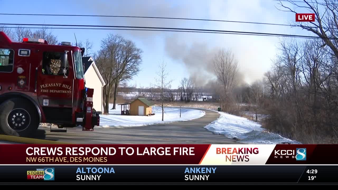 Fire crews respond to large fire in Des Moines