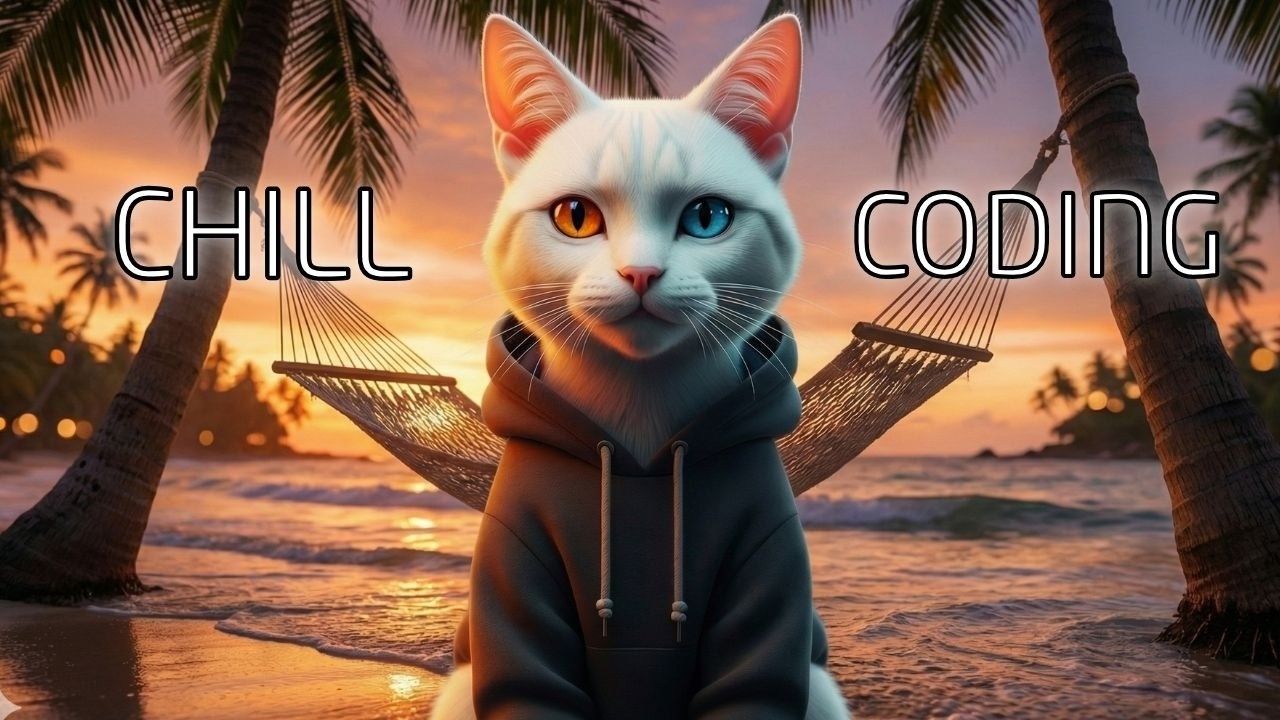🟠 CODE & CHILL | Warm Lofi Beats + Soft Rain on a Sci-Fi Beach ☕