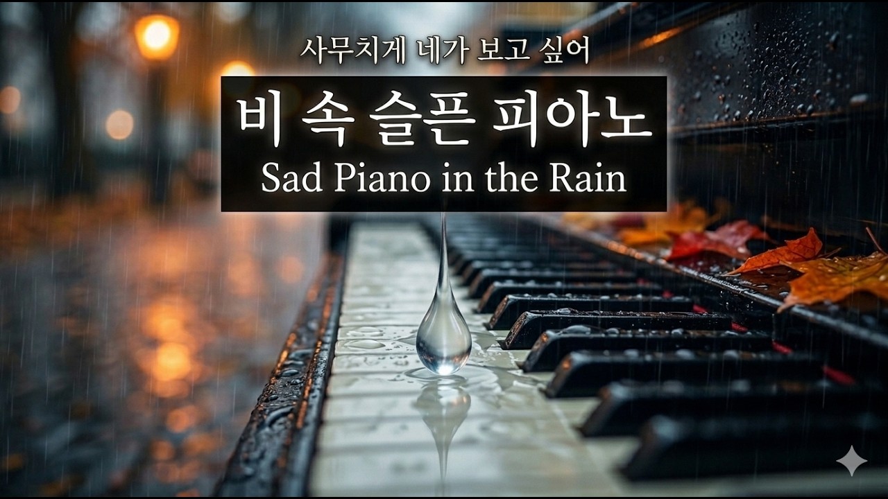 비 속 슬픈 피아노 Sad Piano in the Rain ,  raing night piano - emotional music for sleep