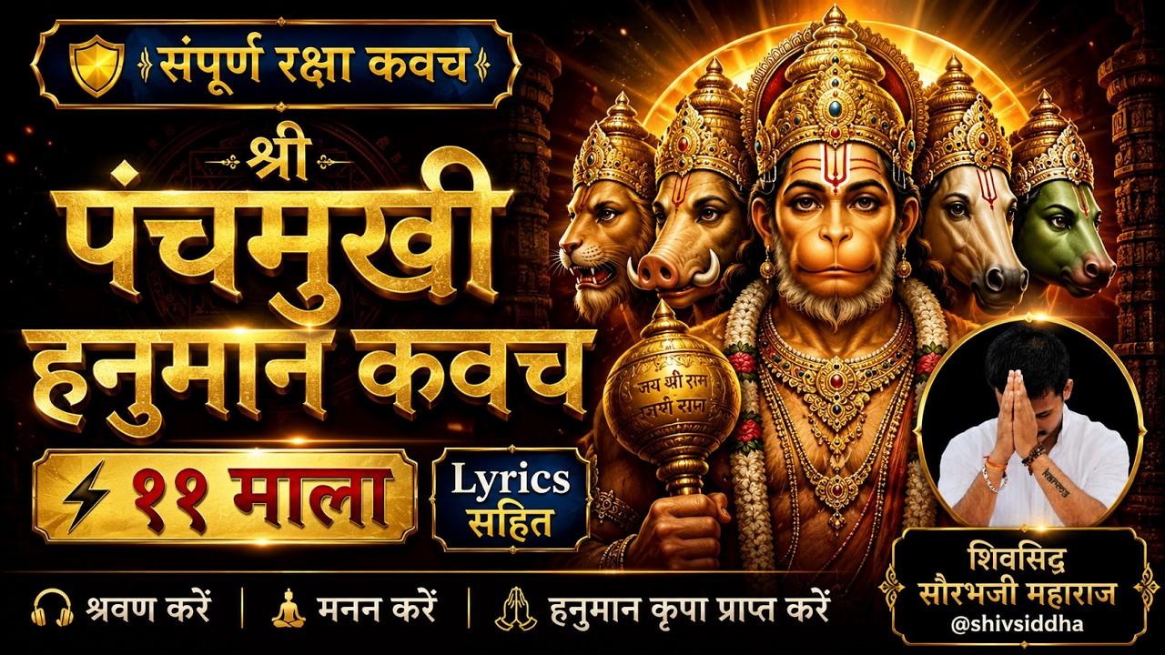 पंचमुखी हनुमान कवच ११ माला - Panchmukhi Hanuman Kavach (with Lyrics) #panchmukhihanuman