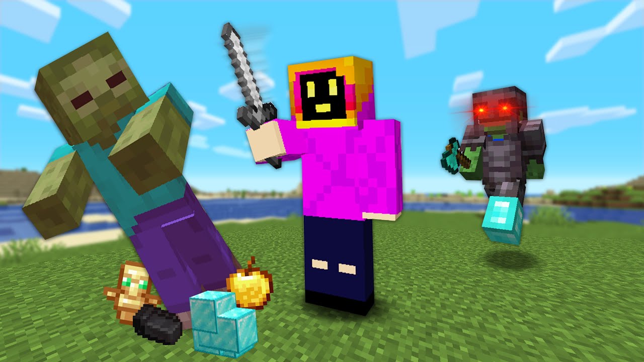 Minecraft Manhunt, But Mobs Drop OP Random Items!