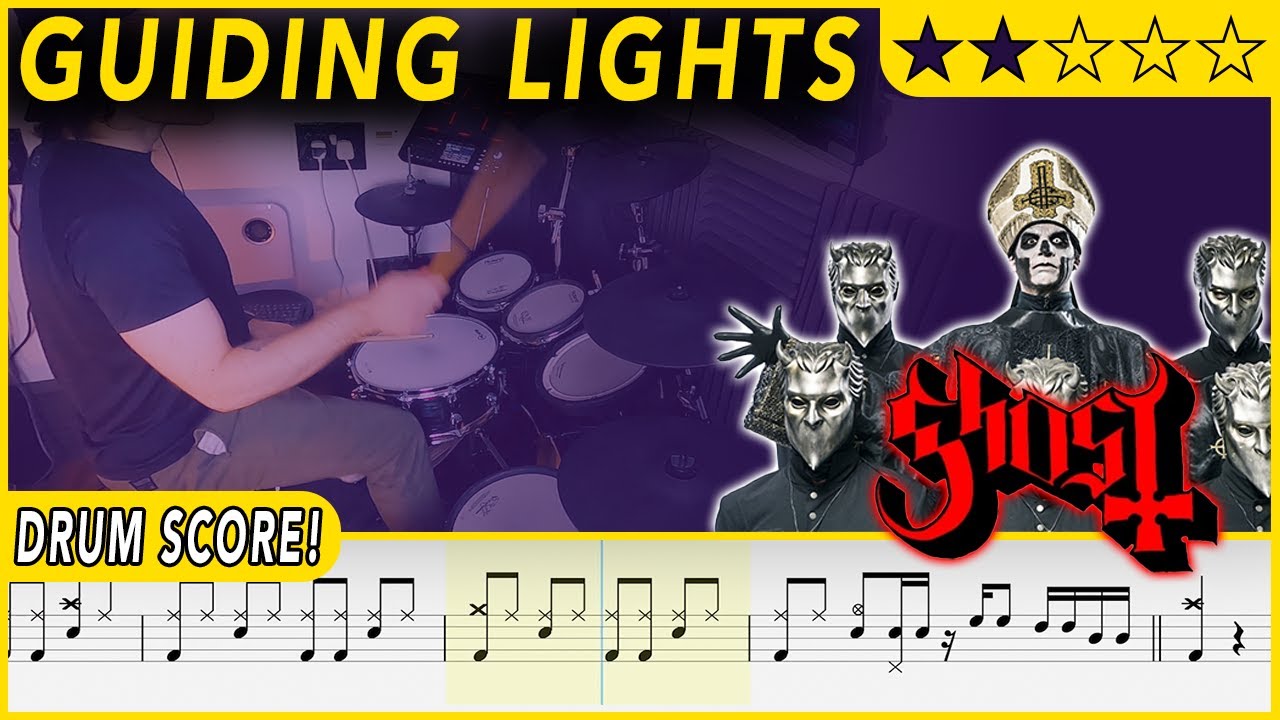 Guiding Lights - Ghost | DRUM SCORE Sheet Music | #478 DRUMSCRIBE