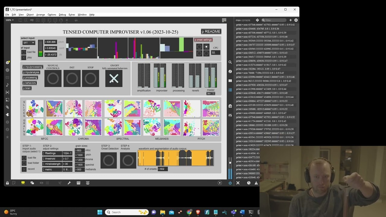 Improvising with the updated Tensed Computer Improviser - metal percussion