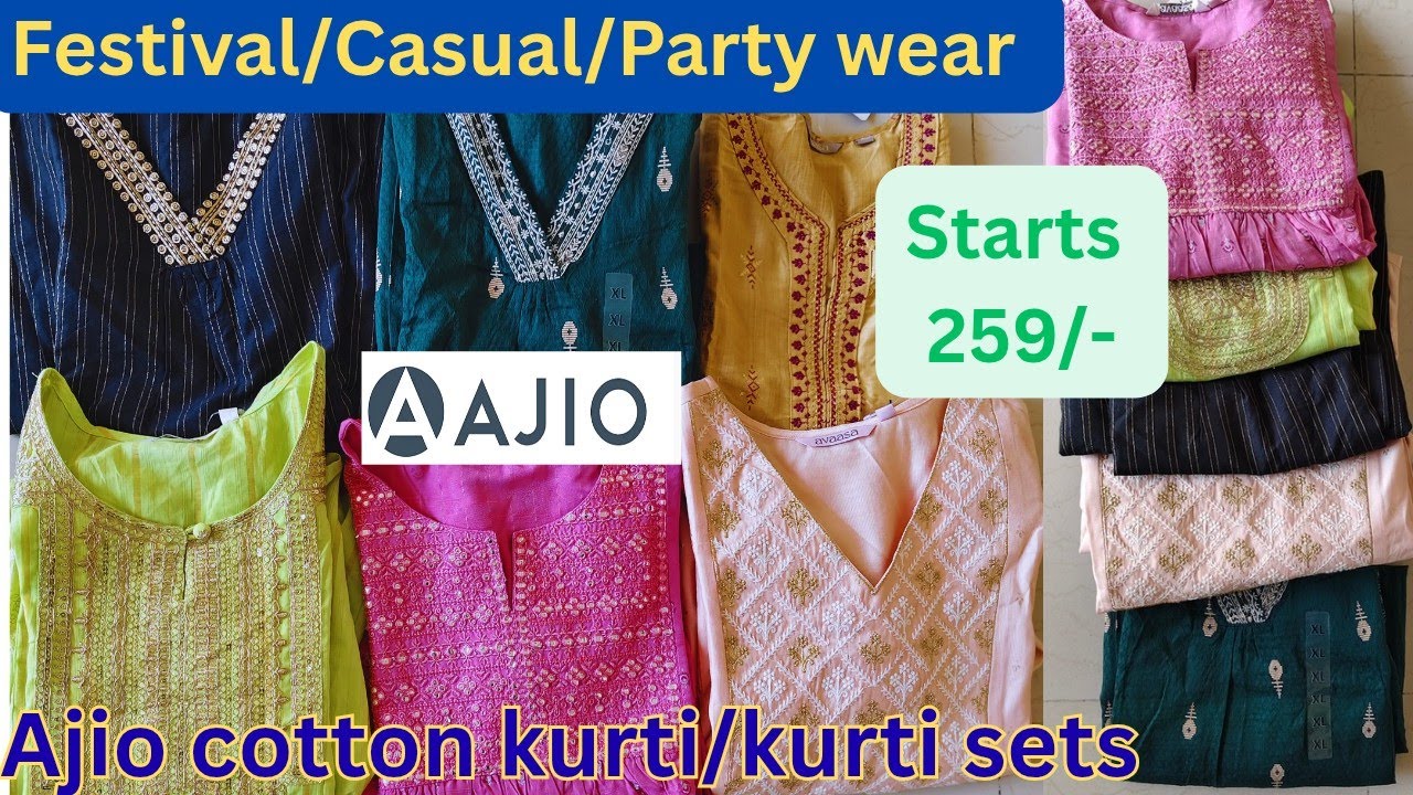 Ajio Avaasa kurti/kurti set haul starts 259💕Ajio kurti haul💕Partywear kurta/kurta set haul
