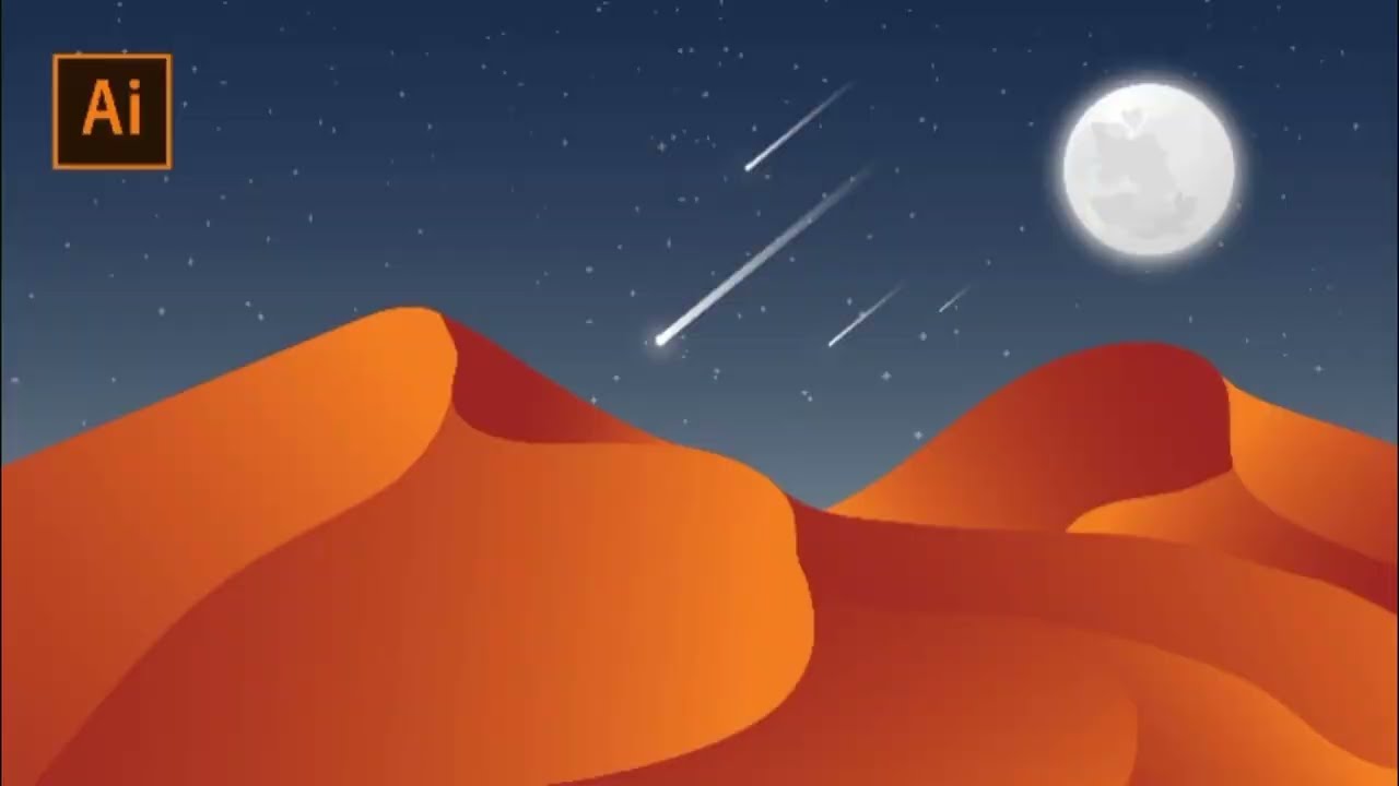 Desert Landscape Illustration Tutorial | Adobe Illustrator
