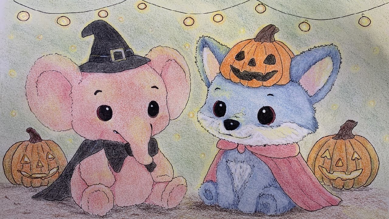 🎨🎃💫 l'Halloween des Doudous- FANORIA - ASMR - Draw & Music 🐘🧸🦊🎃