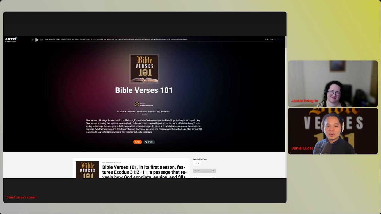 Bible Verses 101  in its first season, features Hebrews 12:1-2.