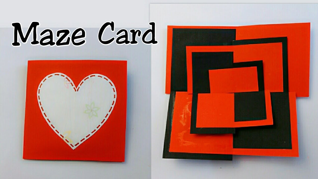 Maze Card/Maze Photo Card/Opening Square Card/Card for Scrapbook Making