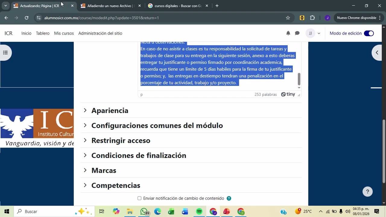 PLATAFORMA EDUCATIVA ICR - ENCUADRE PARTE 2