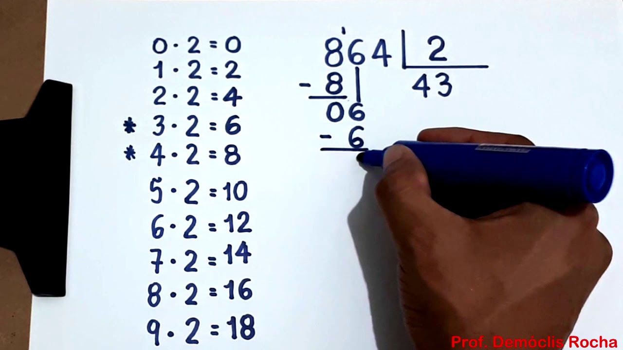 DIVISÃO EXATA: 864 dividido por 2