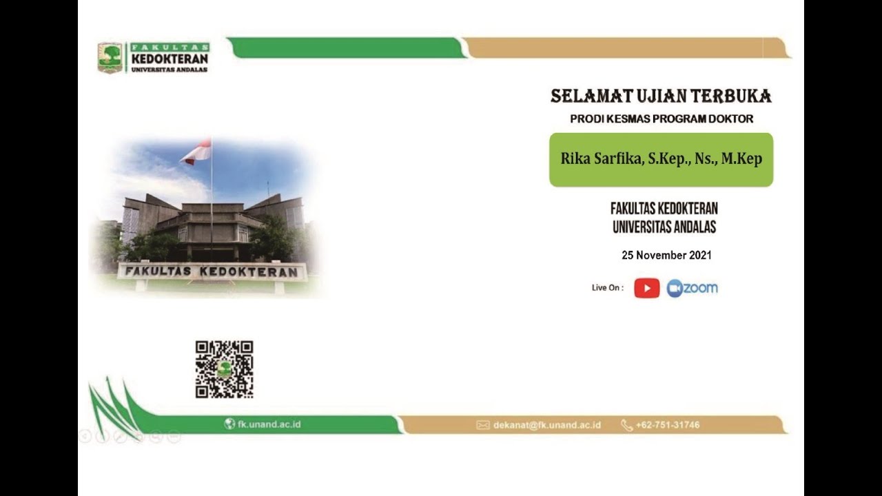 Ujian Terbuka Promosi Doktor Prodi Kesehatan Masyarakat Program Doktor FK Unand