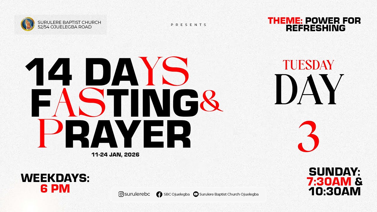 14 DAYS PRAYER & FASTING - DAY 3 || 13/01/2026