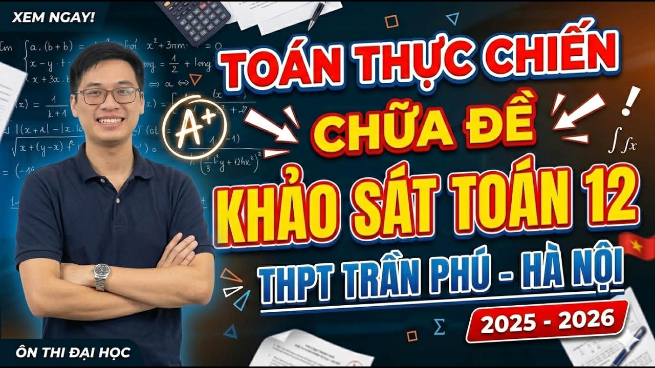 Ôn thi THPTQG 2026 - Chữa Đề Khảo Sát Toán 12 THPT Trần Phú - Hà Nội lần 2 2025-2026