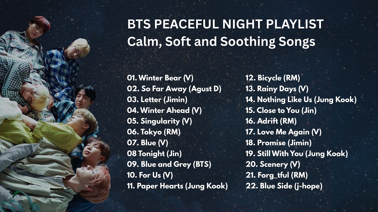 BTS Peaceful Night playlist | Calm Soothing Relaxing Music