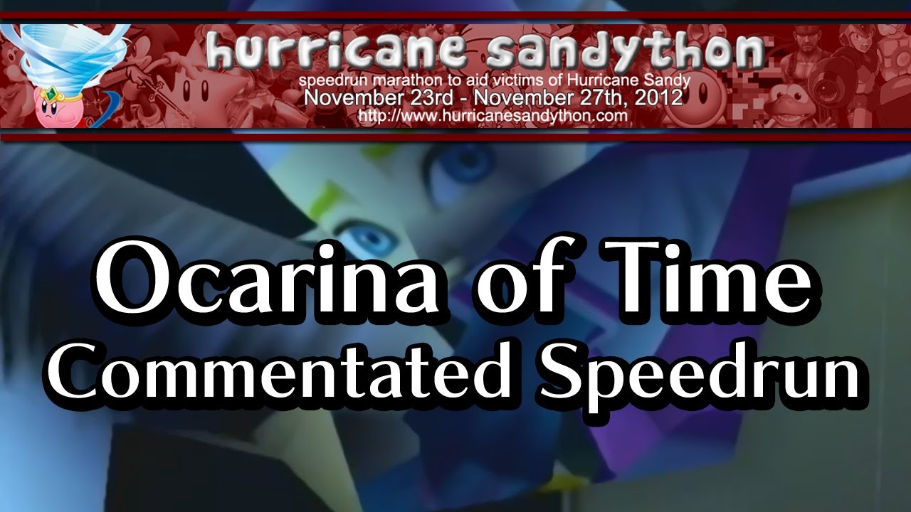 Zelda OoT Speedrun in 22:24, live for Hurricane Sandython [full commentary]