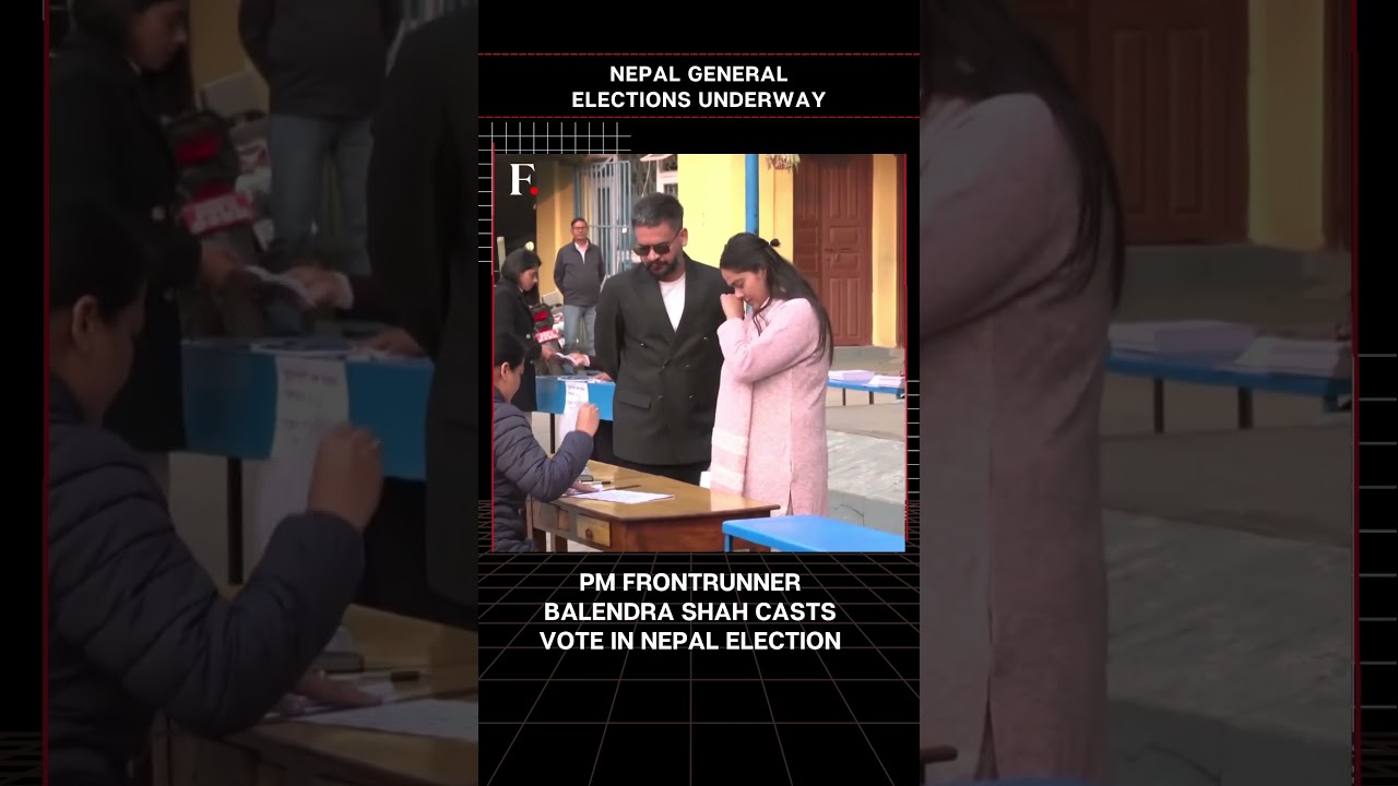 #FirstpostNews: PM Frontrunner Balendra Shah Casts Vote in Nepal Election