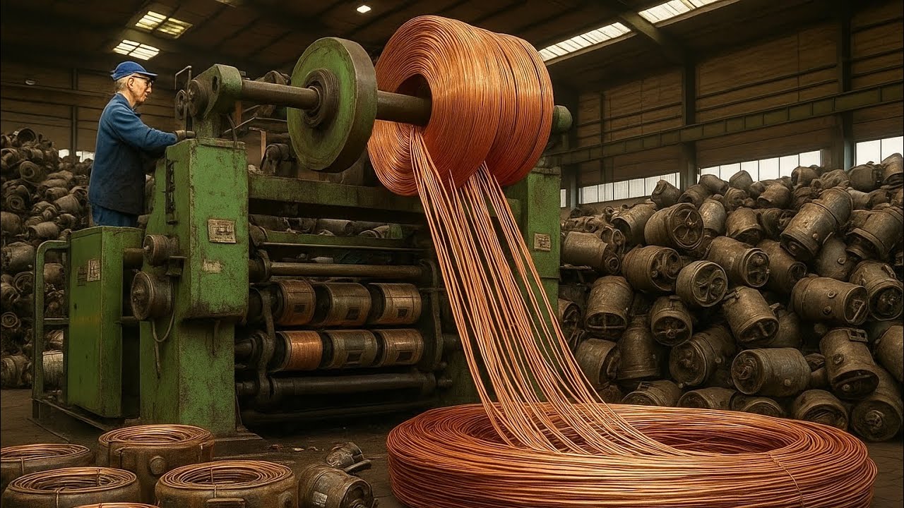 Making 99.9% Pure Electric Wires From Discovery of Copper From AC Compressor *