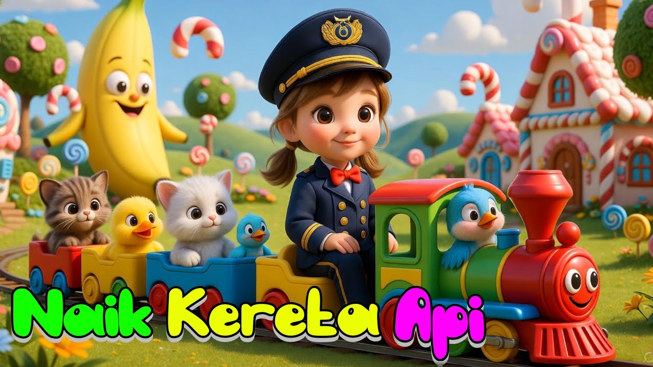LAGU ANAK;NAIK KERETA API -ANAK KUCING MEONG,Lagu dan animasi edukasi anak @MimiFanila