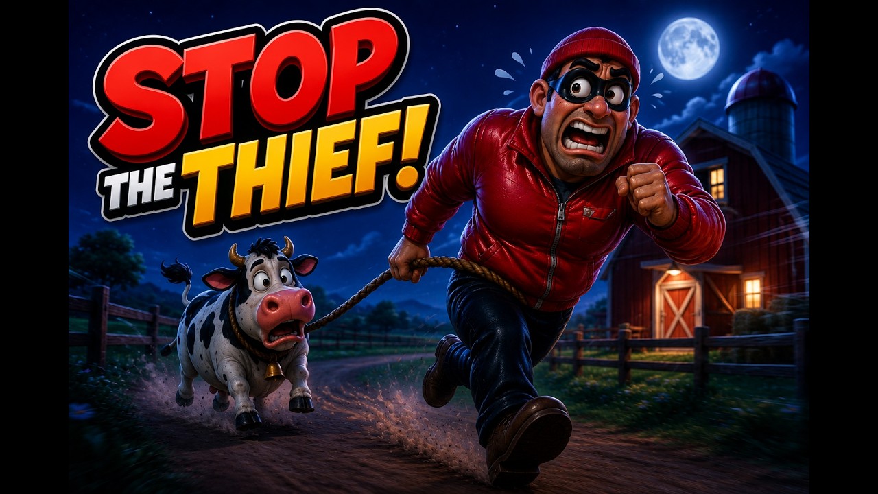 The thief in oldMacDonald farm got caught by the police/farm story  #oldmacdonaldhadafarm