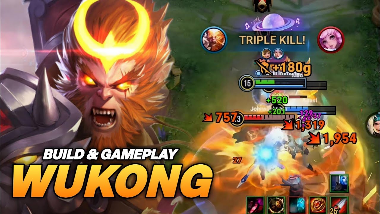 SOLO CARRY WITH WUKONG !! BEST BUILD AND GAMEPLAY !! HONOR OF KINGS
