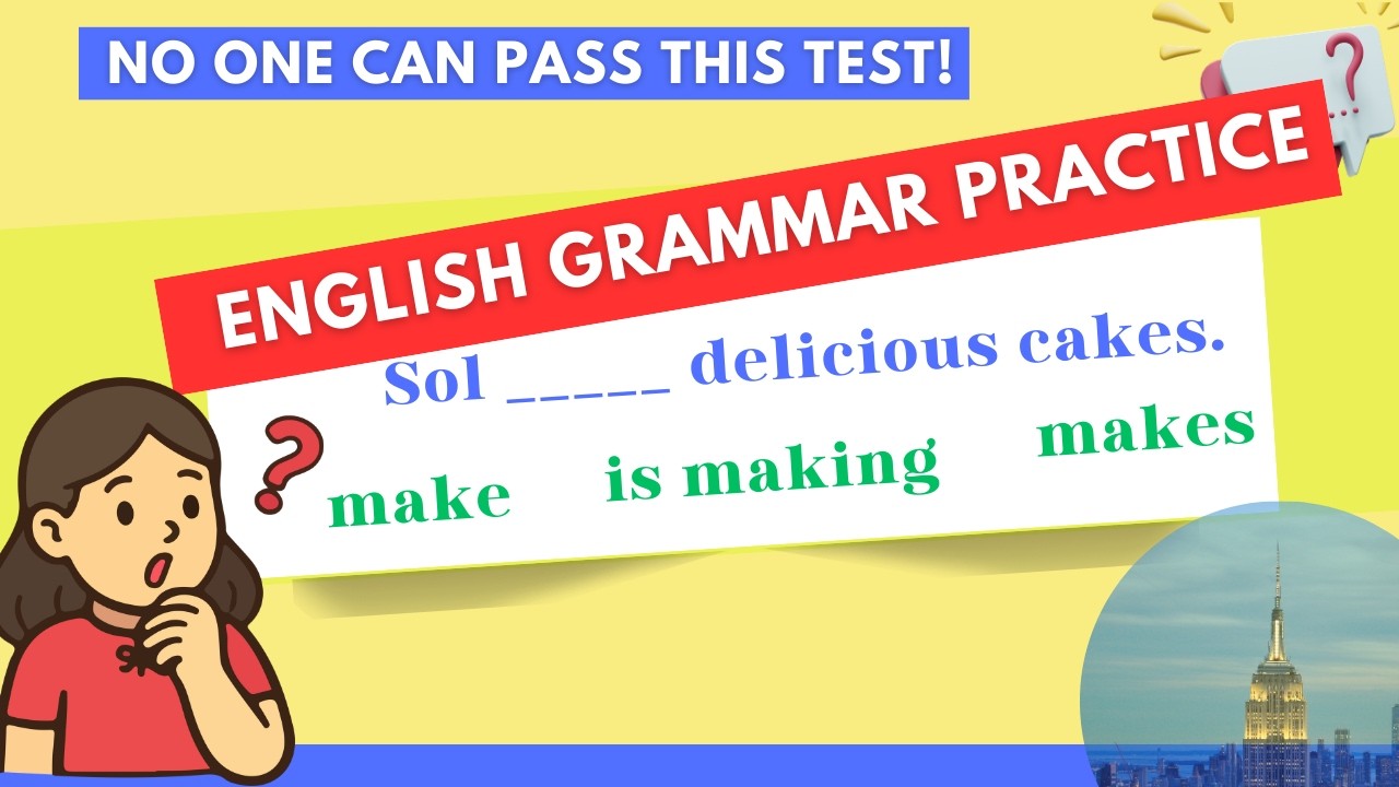 English Grammar Challenge | Can you SCORE 100% | Simple present vs Present progressive