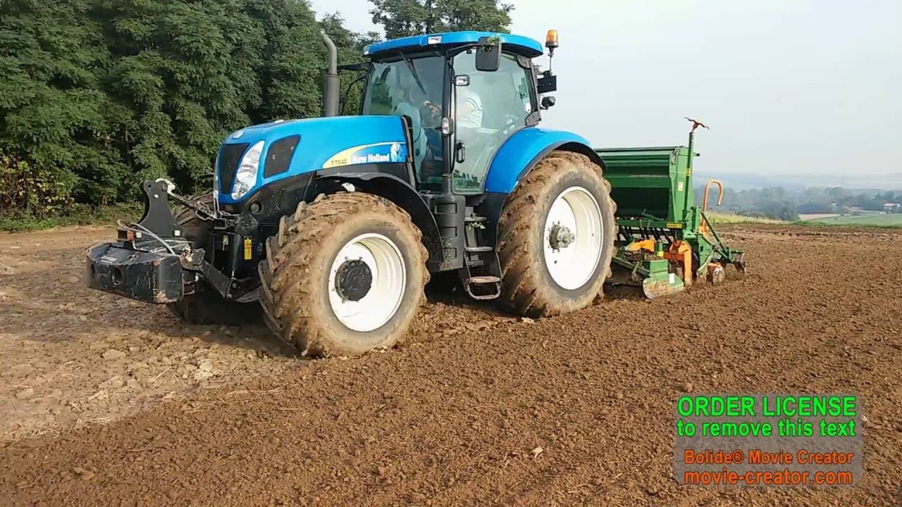Orka i siew pszenicy ozimej (NewHoland t7040 Amazone AD 303 superNewHoland t6070 )