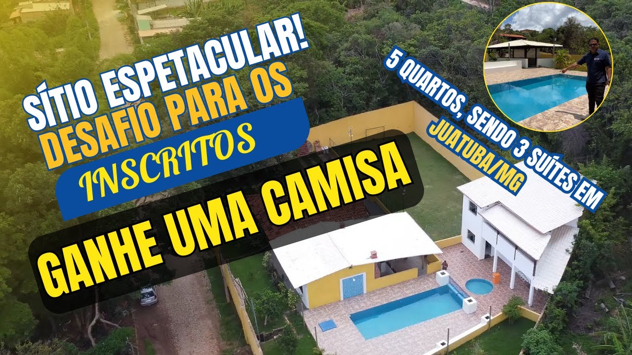 INCRÍVEL SÍTIO COM PISCINA, ESPAÇO GOURMET E MUITO VERDE EM JUATUBA/MG