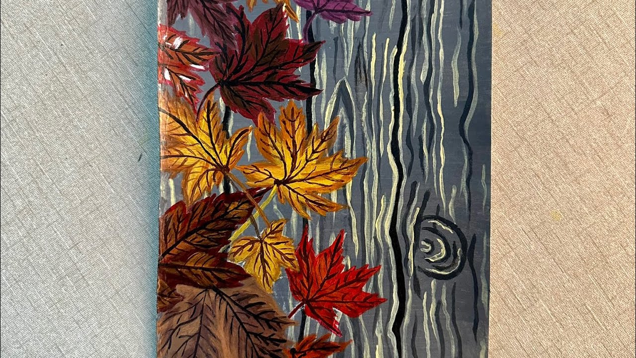 Easy way to paint Autumn Leaves|| Acrylic painting for Beginners|| Step by Step Tutorial