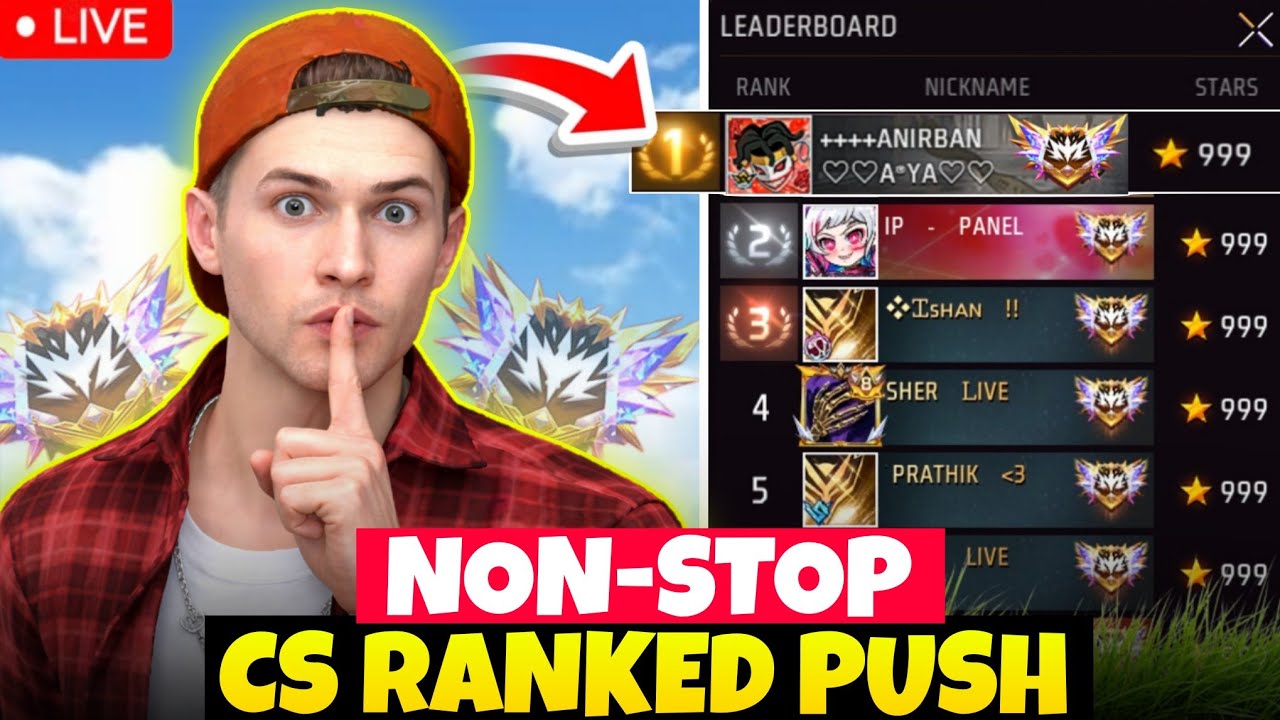 free fire live csrank push|grandmaster journey nonstop|freefire live #freefire#freefirelive