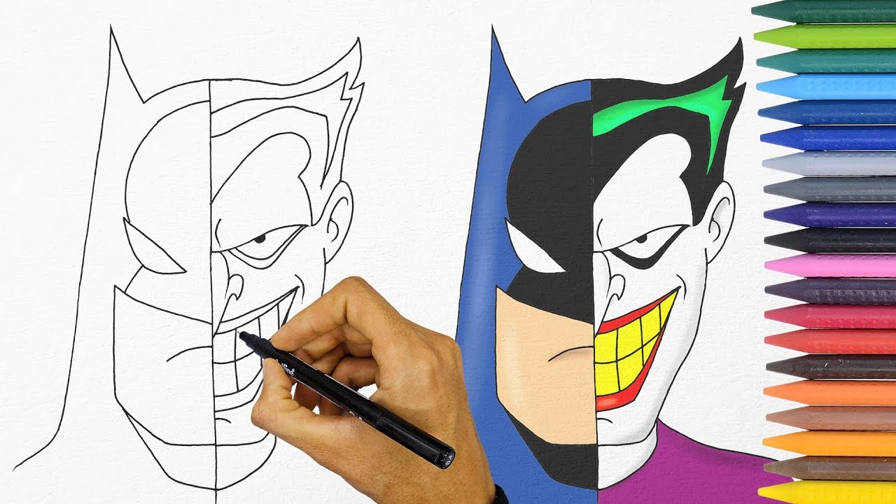 How to draw an Batman VS Joker very easily - step by step
